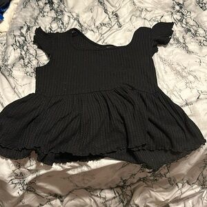 Elegant Black Ruffled Women's Top
